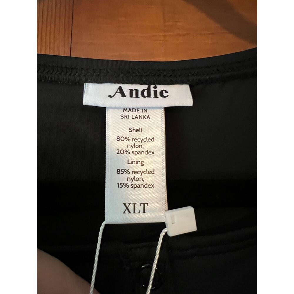 NWT Andie Women's The Malibu One Piece Snap Front LONG TORSO Swimsuit Black XLT - Picture 9 of 11